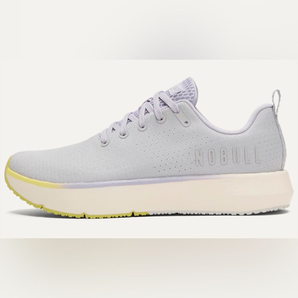 NOBULL Women's Light Gray Sneakers with Yellow Sole